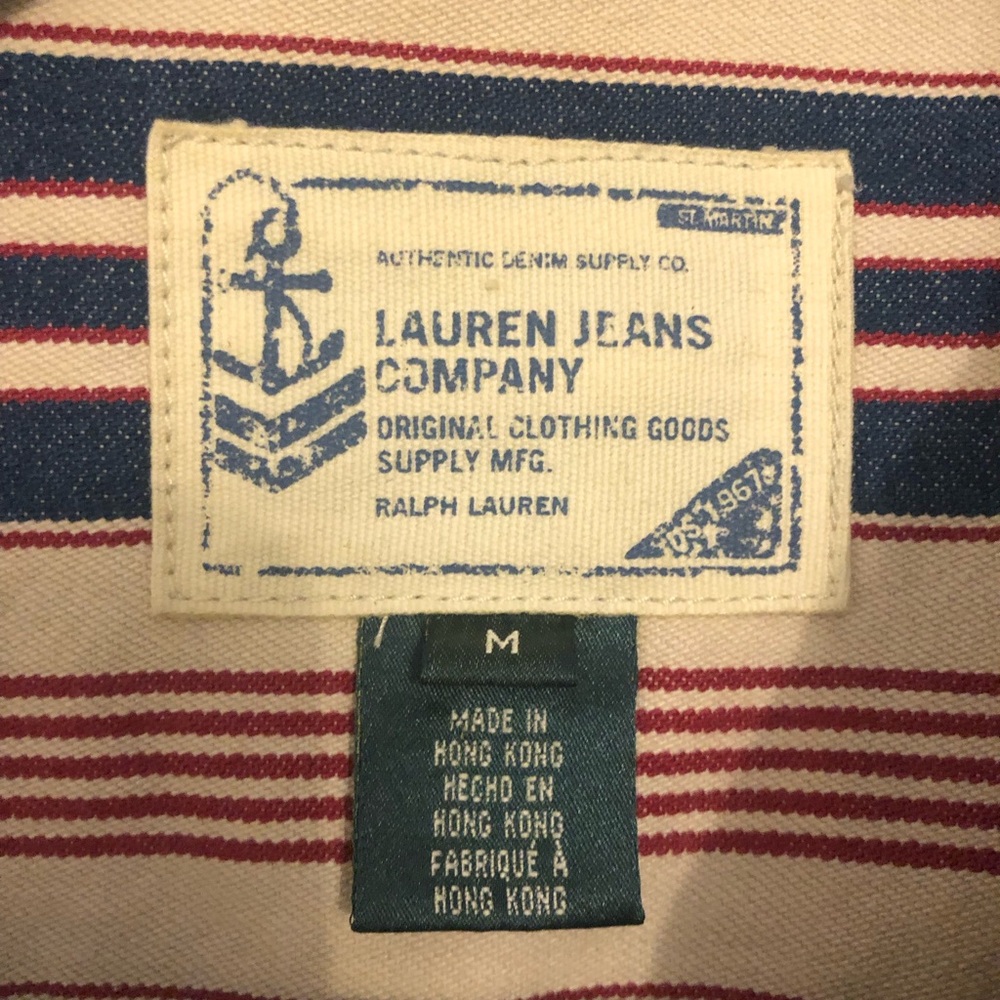 Lauren Jeans Co. striped red, white and blue vintage Jean jacket - size M - Picture 3 of 7
